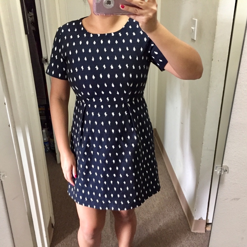 H&M Navy Blue Polka Dot Mini Dress
